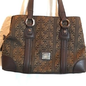Liz Claiborne Brown With Gold Monogram Sachel